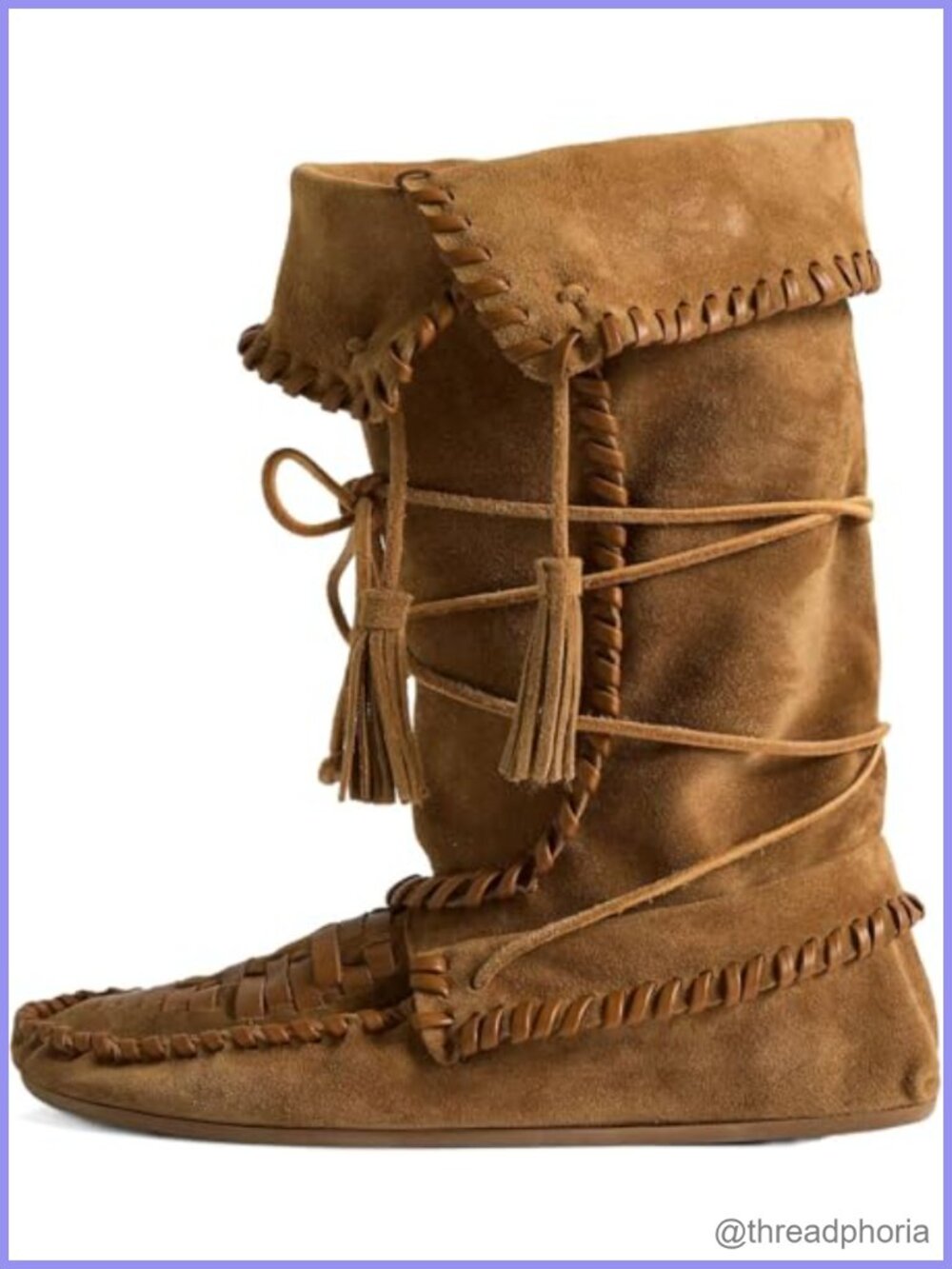 Faux Suede Slouchy Lace Up Fringe Mocc Ankle Boots